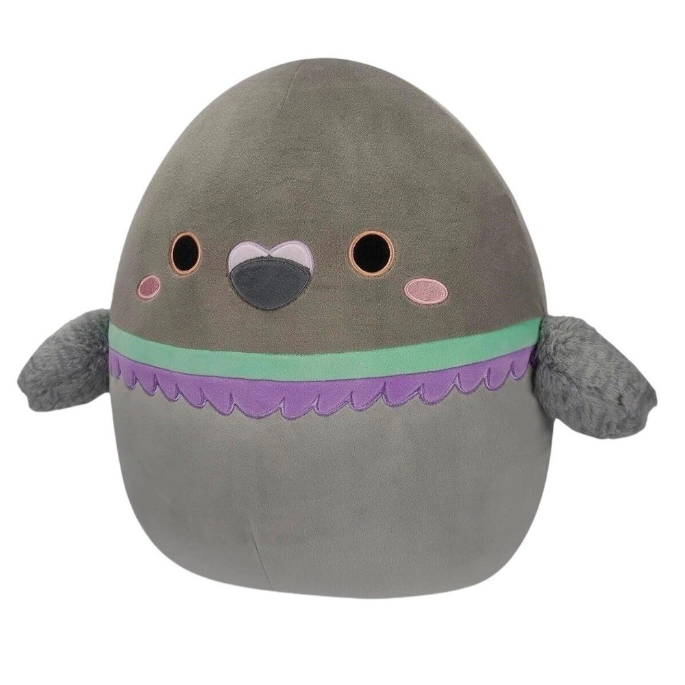 Jazwares Squishmallows Ottilie Pigeon Plush Toy with Fuzzy Wings Gray 14-Inch